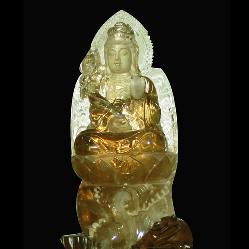 Phật Bà Thạch Anh Vàng